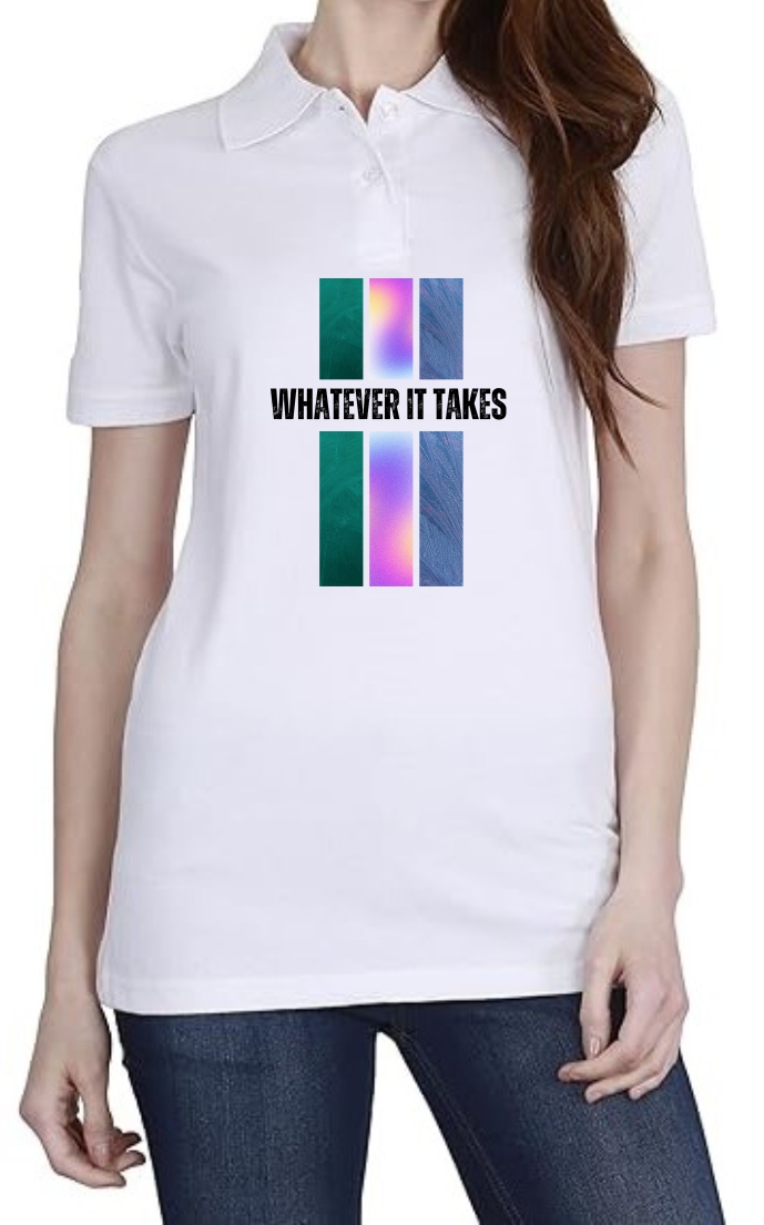 Whatever It Takes Polo Women White T-Shirt
