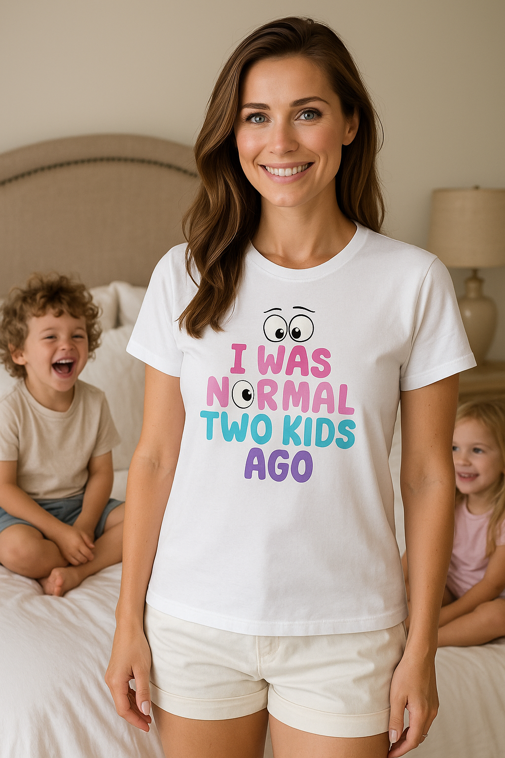 2 Kids Ago (Green/ Pink) White Unisex T-Shirt